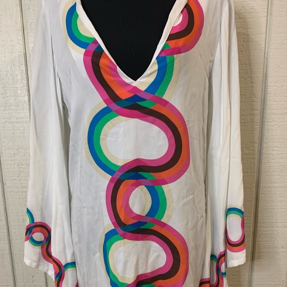 Trina Turk Kaleidoscope Caftan Swim Coverup, size XS.  NWT. - Picture 3 of 9